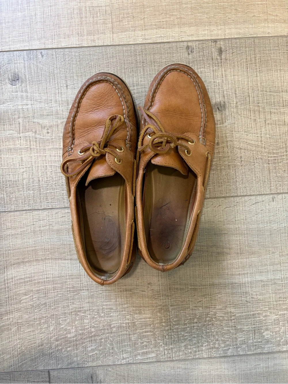 Sperry Men's Leather Boat Shoes in Tan Brown